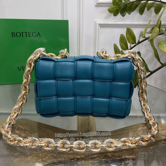 Bottega veneta高端女包 96008野鴨綠 寶緹嘉新款枕頭鏈條包 BV經典款單肩斜挎手提女包  gxz1231